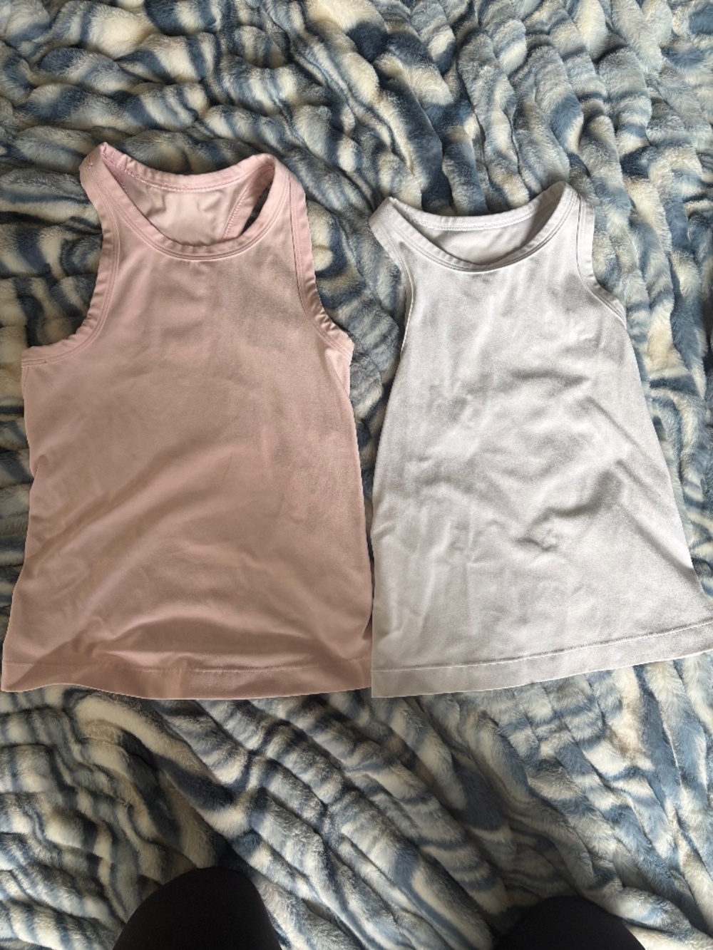 Lululemon align waist length tanks size 0 and 2, pink and white